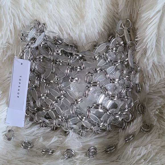 NWT Top Shop silver metal and acrylic purse - Picture 1 of 5